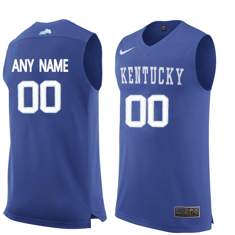 Men Kentucky Wildcats Customized College Basketball Jersey  Royal Blue->->Custom Jersey